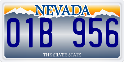 NV license plate 01B956