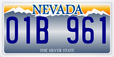 NV license plate 01B961