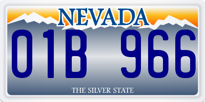 NV license plate 01B966