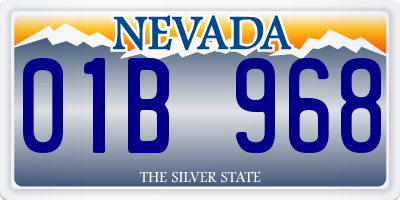 NV license plate 01B968