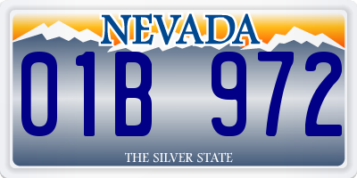 NV license plate 01B972