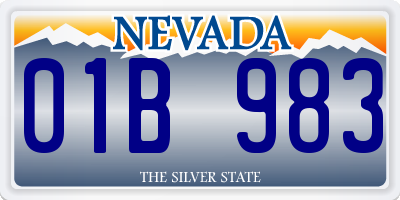 NV license plate 01B983