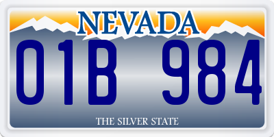 NV license plate 01B984