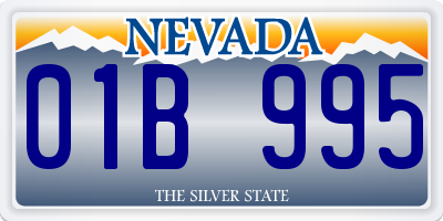 NV license plate 01B995