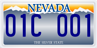 NV license plate 01C001