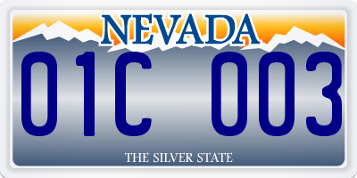 NV license plate 01C003