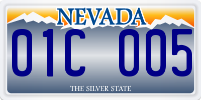 NV license plate 01C005