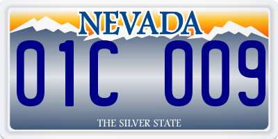 NV license plate 01C009