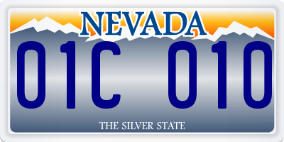 NV license plate 01C010