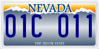 NV license plate 01C011