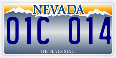 NV license plate 01C014