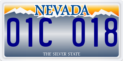 NV license plate 01C018