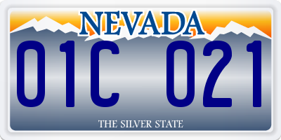 NV license plate 01C021