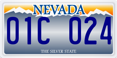NV license plate 01C024