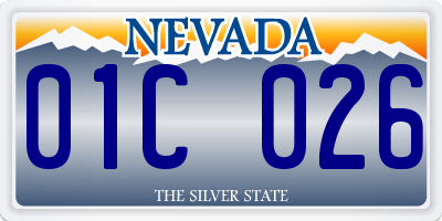 NV license plate 01C026