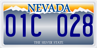NV license plate 01C028