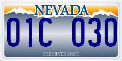 NV license plate 01C030