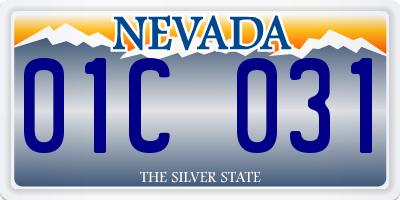 NV license plate 01C031