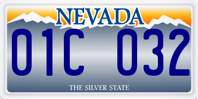 NV license plate 01C032