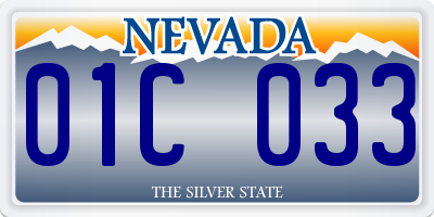 NV license plate 01C033