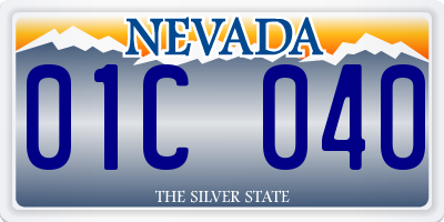 NV license plate 01C040