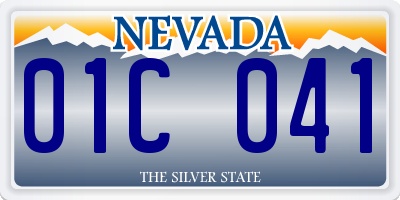 NV license plate 01C041