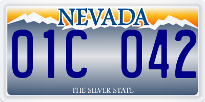 NV license plate 01C042