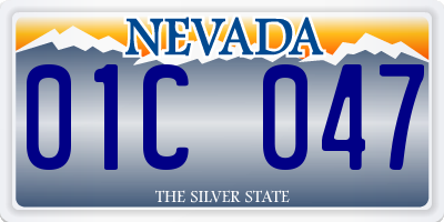 NV license plate 01C047