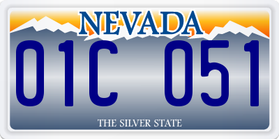 NV license plate 01C051