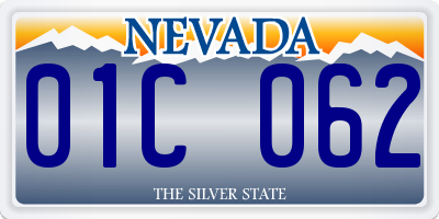 NV license plate 01C062