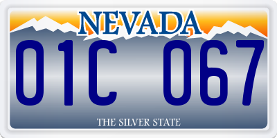 NV license plate 01C067