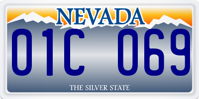 NV license plate 01C069