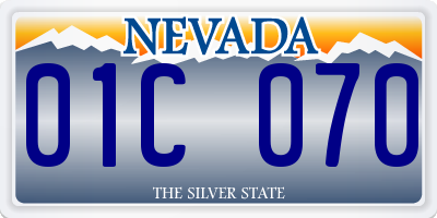 NV license plate 01C070