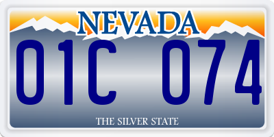NV license plate 01C074