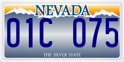 NV license plate 01C075