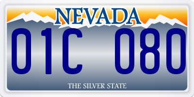 NV license plate 01C080