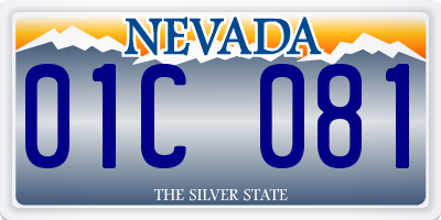 NV license plate 01C081