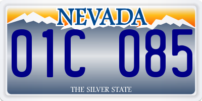NV license plate 01C085