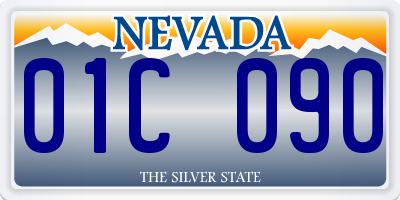NV license plate 01C090