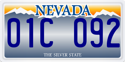 NV license plate 01C092