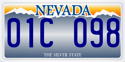 NV license plate 01C098