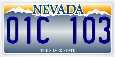 NV license plate 01C103