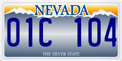 NV license plate 01C104