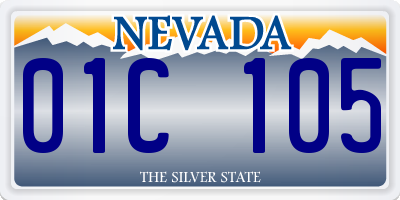 NV license plate 01C105