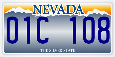 NV license plate 01C108