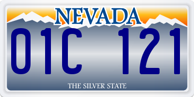 NV license plate 01C121