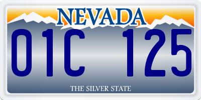 NV license plate 01C125