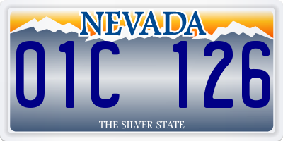 NV license plate 01C126