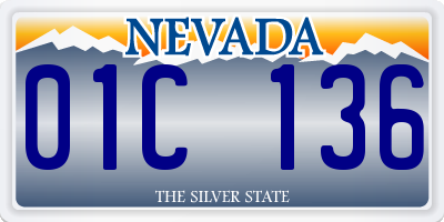 NV license plate 01C136