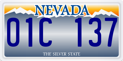 NV license plate 01C137